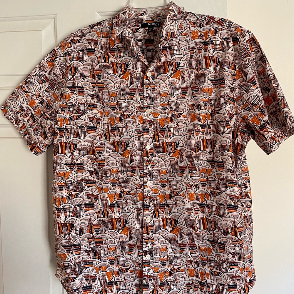 Murano men’s cotton short-sleeve button down